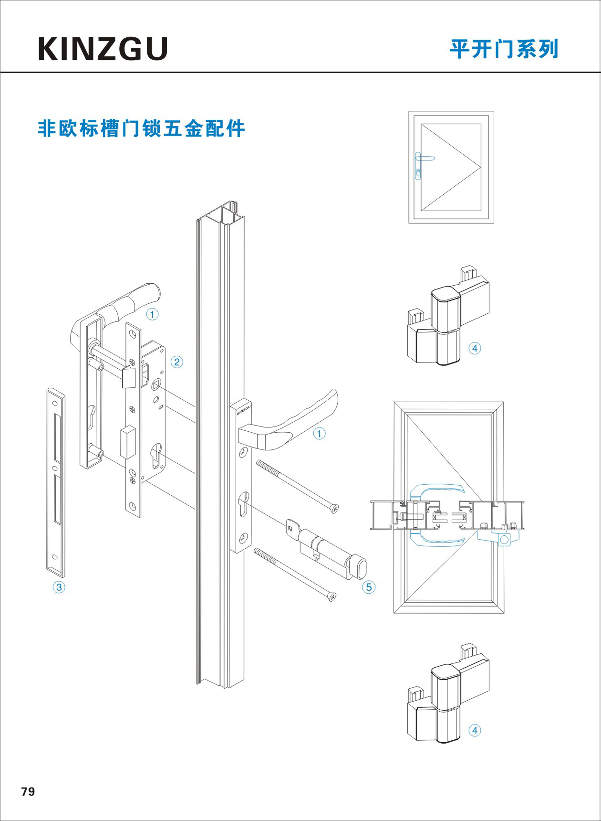 非歐標(biāo)槽門鎖五金配件系列